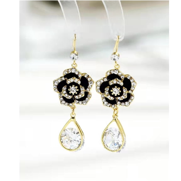 ddioayh Earrings Fashion Tassel Shining Crystal Long French Drop Ear Accessories for Women Gift