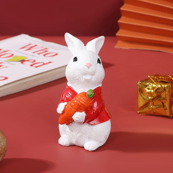 ddioayh Easter Bunny Decoration Ornament Lifelike Cute Little Rabbit Figurine For Garden Home Outdoor Indoor Holiday Display Easter Theme Gift Idea