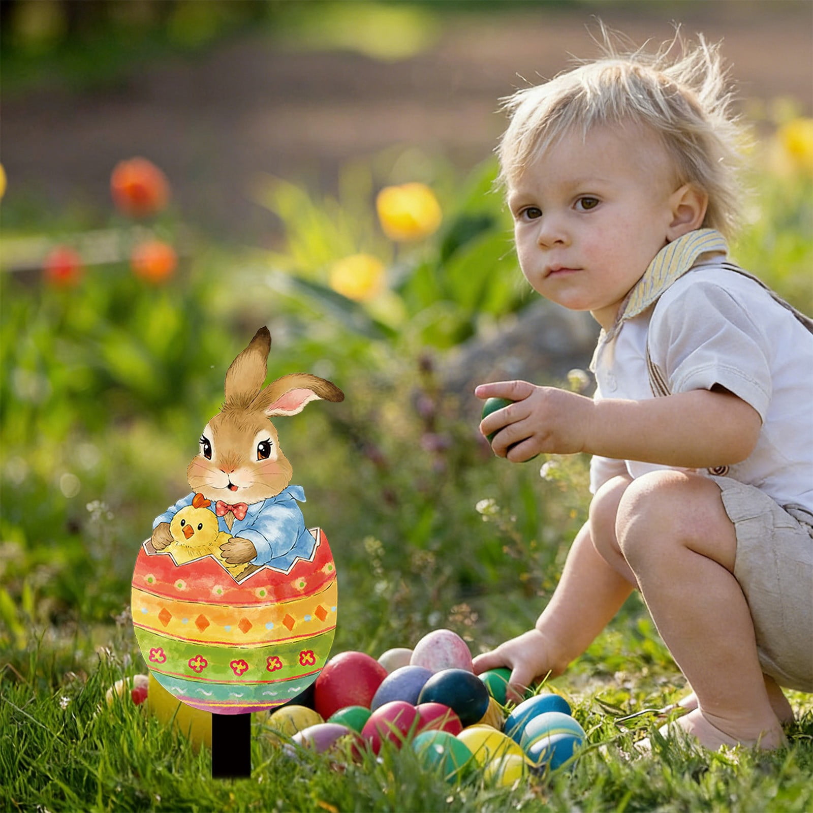 ddioayh Easter Garden Decoration Set with Bunny Egg and Dwarf Figures ...