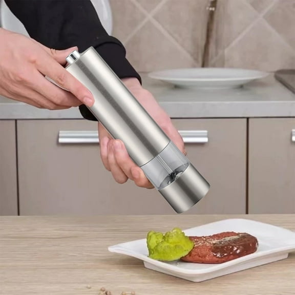 ddioayh Electric Pepper Grinder - Stainless Steel, One-Handed Operation with Adjustable Coarseness, 280g Lightweight Design for Kitchen & Spice Enthusiasts