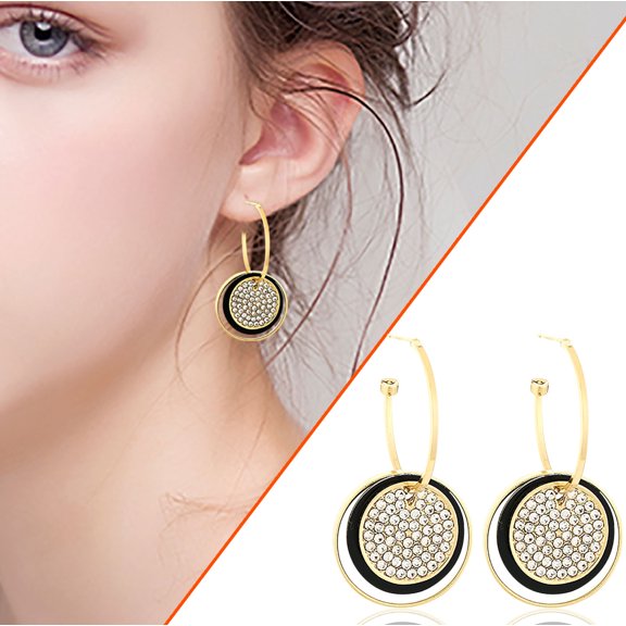 ddioayh Fashion Semi-Circle Double-Sided Alloy Earrings for Women, 1*0.7cm Small Exquisite Design, Excellent for Various Occasions