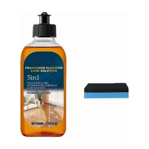 ddioayh Floor Cleaner Multi-Surface Stain Remover & Quick Shine Restoration 100ml With Sponge for Wood Tile Concrete Floors