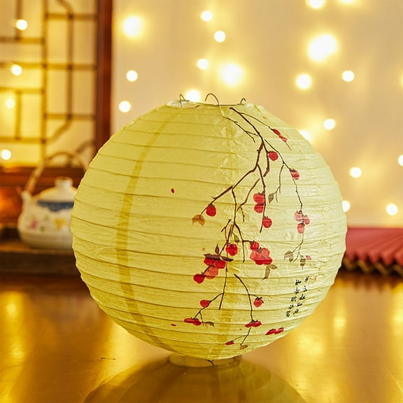 ddioayh Foldable Paper Lanterns for Home Decorations, Traditional Lampshade with Warm Light, Easy to Install and Store for Holiday Yard Party Christmas Spring Festival