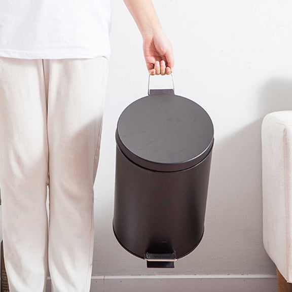 ddioayh Foot Pedal Garbage Can - Matte Round, With Lid, Kitchen/Living Room, 1Pcs