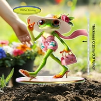 ddioayh Garden Ground Plug Decorations 2D Flat Acrylic Animal Series Weather-Resistant Outdoor Yard Art for Courtyard Lawn and Patio