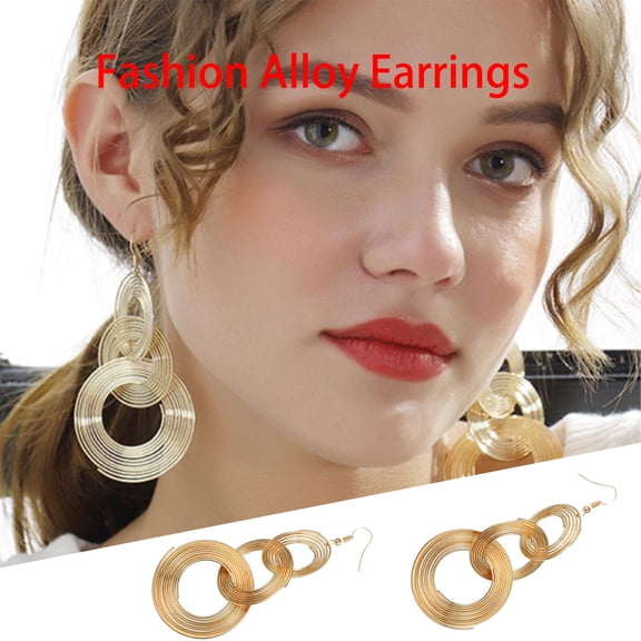 ddioayh Geometric Multilayer Alloy Women's Earrings European Style Fashion Jewelry Gifts for Girls