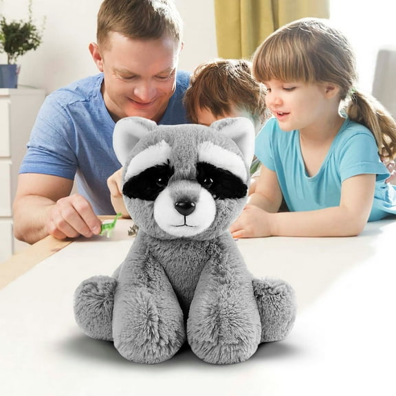 ddioayh Grey Raccoon Doll Figurine - Soft and Safe Plush Toy for Home Decoration Gift for Kids and Adults with Washable Design and High-Density Filling