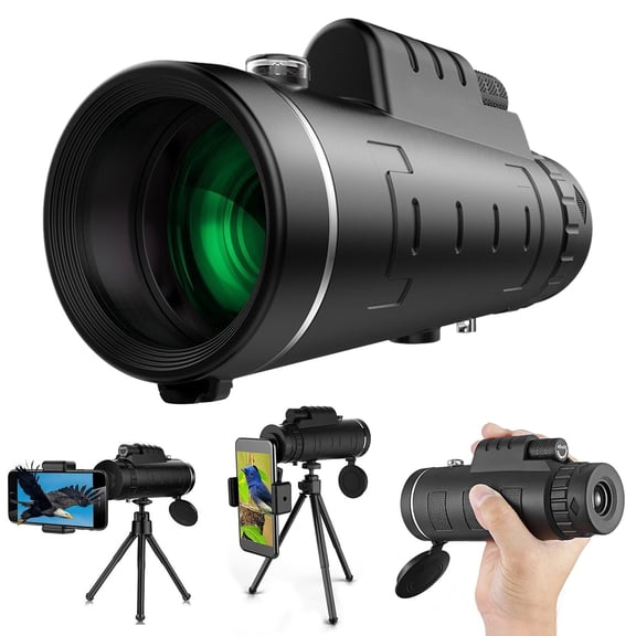 ddioayh High Power HD Monocular Telescope With 40x Magnification for Outdoor Photography, Smartphone Mount & Tripod Compatible, Compact Design for Hunting Camping Travel
