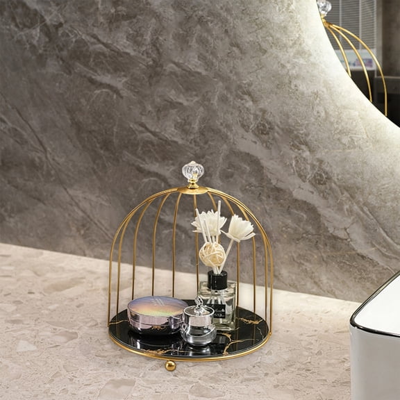 ddioayh Iron Bathroom Organizer 2 Pack Multi-Tier Desktop Shelf with Upper Grip for Cosmetics Storage 23x20cm