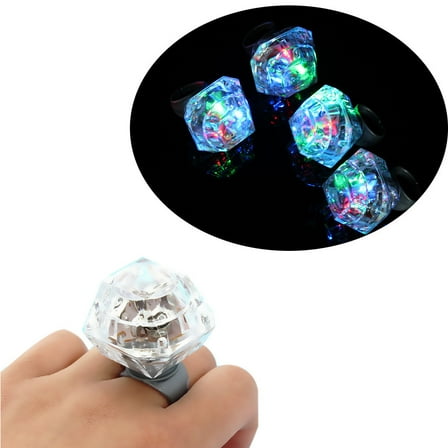 ddioayh LED Light Up Finger Ring Party Favors for Kids Adults with Colorful Flashing Effects