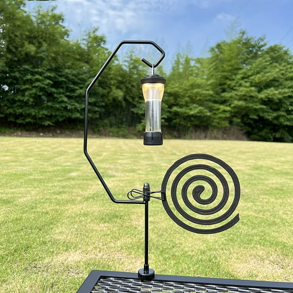 ddioayh Magnetic Mosquito Coil Lamp Stand for Outdoor Camping - Sturdy Iron Hanging Bracket with Adjustable 13.58X4.72in Black Pole