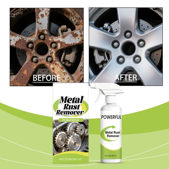 ddioayh Metal Rust Remover Spray Shatterproof Cleaner for Home Garage Outdoor Tools Fast-Acting Blend Farmhouse Style Rust Stain Remover for Metal Surfaces 237ml