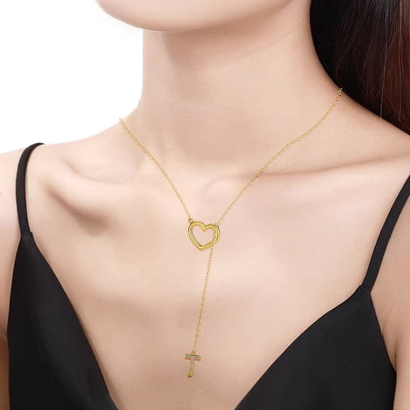 ddioayh Necklace Personalized 26 Letters Heart Full Diamond High-End Fashion Women's Dainty Customizable Jewelry Gift