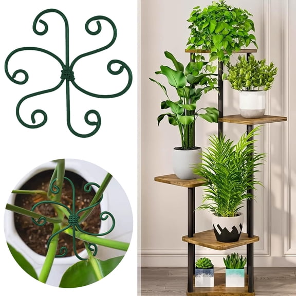 ddioayh Plant-Shape Support Frame Heavy Duty Metal Construction Rust Proof for Garden Flowers Vines Plant-Shape Stem Stabilizer to Prevent Falling Easy Install No Tools Needed