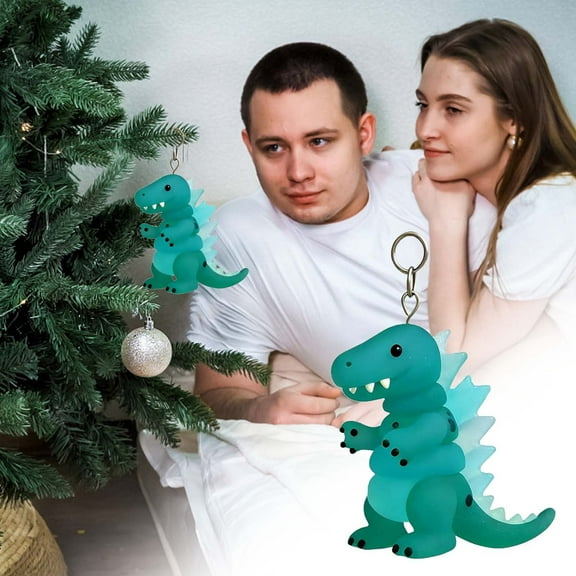 ddioayh Sea Glass Dinosaur Christmas Decorations - Handmade Eco-Friendly Holiday Ornaments for Tree, Mantel, Window, Wall, Unique Gift for Kids, Dinosaur Lovers (Sustainable Materials)