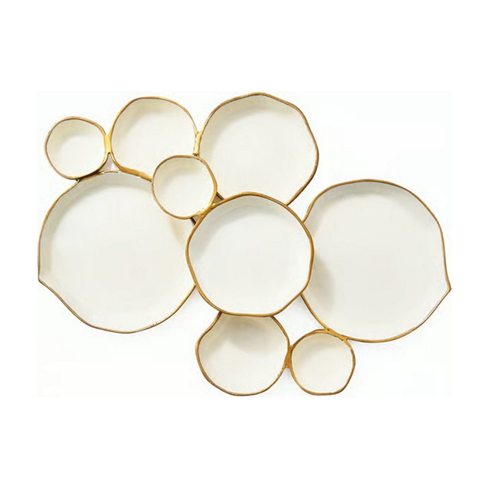 ddioayh Serving Bowl Set 7-Piece Modular Design With Gold Finish ...