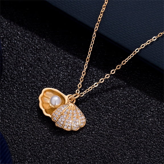 ddioayh Shell Pearl Pendant Necklace for Women Adjustable 18+2 Inch Graduation Gift Jewelry