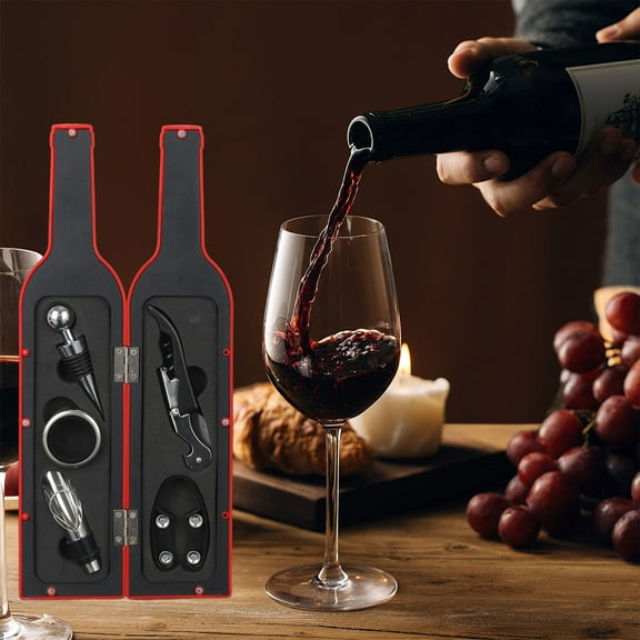 ddioayh Stainless Steel Wine Opener Set 5-Piece Kit - Heavy Duty Corkscrew Bottle Opener for Home Bar, Party Use, Premium Wine Tools with Storage Case, Gift for Wine Enthusiasts