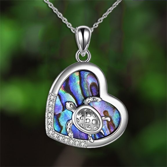 ddioayh Turtle Necklace with Heart Shape Pendant for Women, Adjustable Graduation Gift Jewelry with Motivational Message