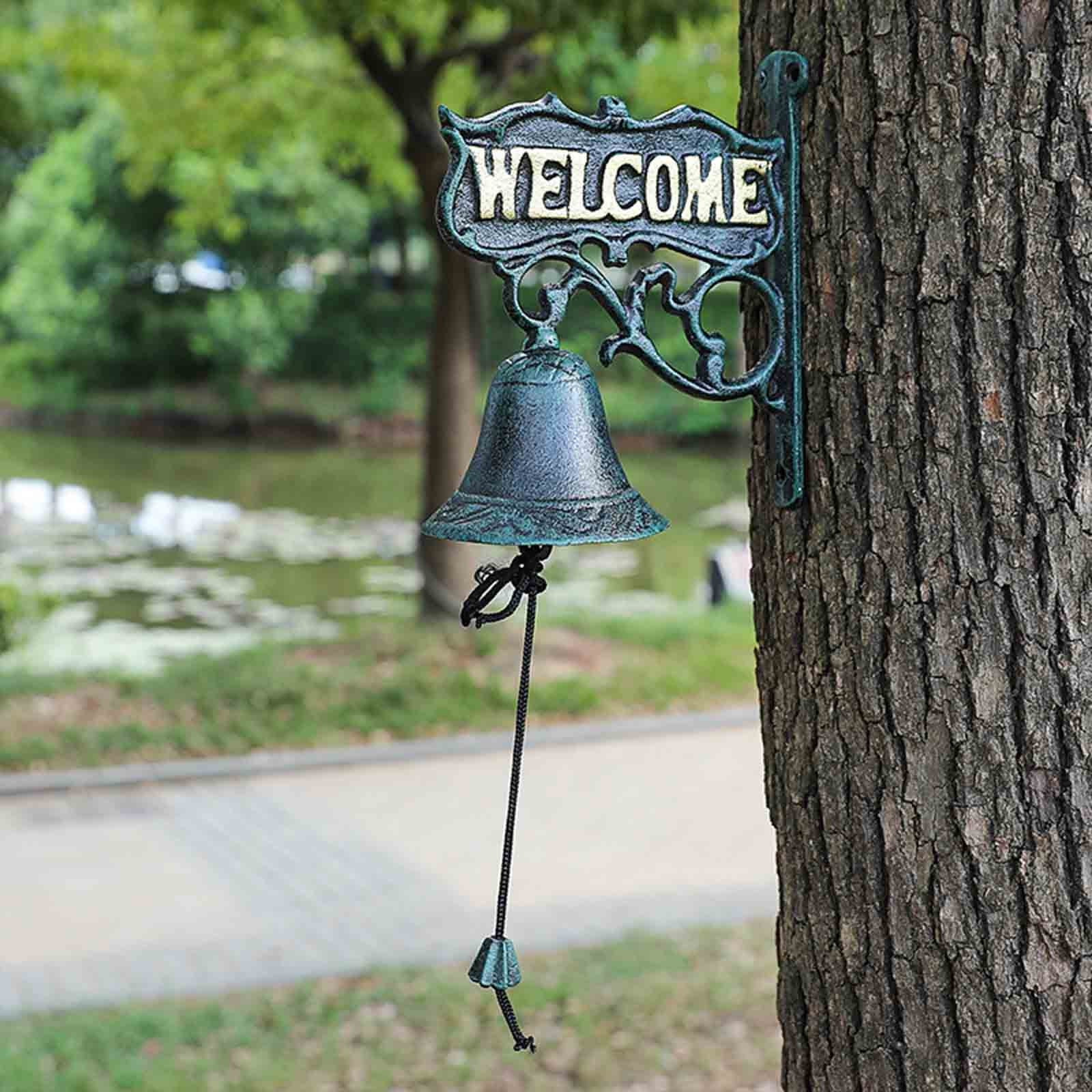 ddioayh Vintage Handcrank Doorbell Solid Iron Construction Bird Design Easy Install Wall Mount Garden Villa Courtyard Decoration Welcome