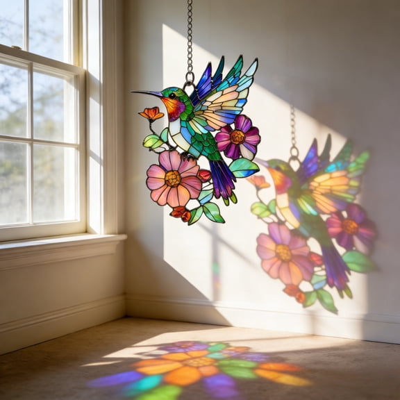 ddioayh Window Hanging Ornament Translucent Acrylic Geometric Art Decor Creates Stunning Light Reflections for Home Garden