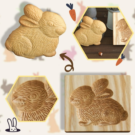 ddioayh Wooden Biscuit Cutter for Gingerbread Cookies Natural Plant Design Conical Shape Farmhouse Style Baking Tool for Home Kitchen Christmas Holiday Decor