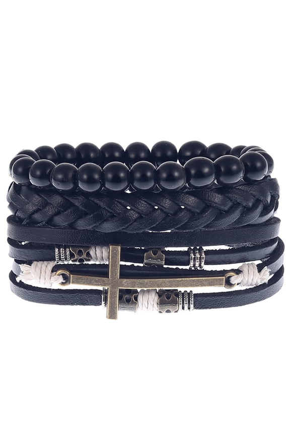 Retro Guitar Leather Bracelet for Man,Handmade Braided Zinc Alloy Rock Music Multi-layer Wrap Bracelets Unique Punk Style Gifts Jewelry