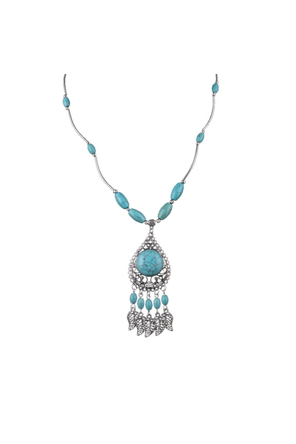 Retro Sunflower Created Turquoise Necklace Choker,Ethnic Chunky Style,Gift Jewelry for Women,Exquisite Gifts