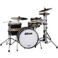 thumbnail image 1 of ddrum Reflex Ralley Sport 4-Piece Shell Pack - Black w/ Creme Stripes, 1 of 4