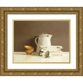 thumbnail image 1 of de Bont, Willem 14x12 Gold Ornate Wood Framed with Double Matting Museum Art Print Titled - White Can and white Cloths, 1 of 4