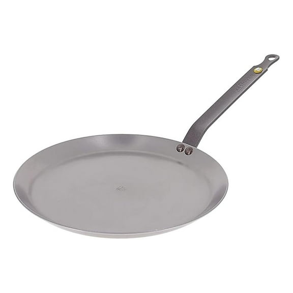 de Buyer MINERAL B Carbon Steel Crepe & Tortilla Pan - 12 - Ideal for Making & Reheating Crepes, Tortillas & Pancakes - Naturally Nonstick - Made in France