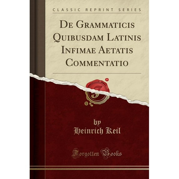 de Grammaticis Quibusdam Latinis Infimae Aetatis Commentatio (Classic Reprint) (Paperback)