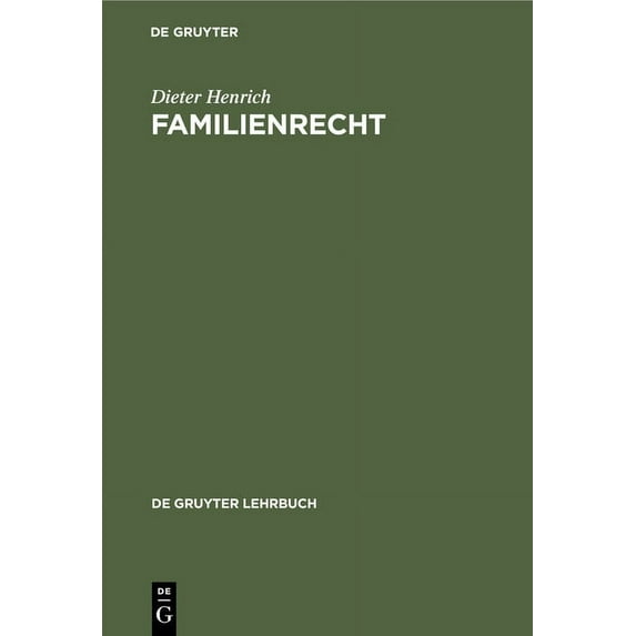 de Gruyter Lehrbuch Familienrecht, (Hardcover)
