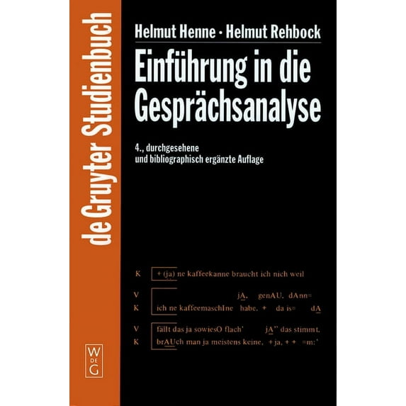 de Gruyter Studienbuch Einführung in Die Gesprächsanalyse, (Hardcover)