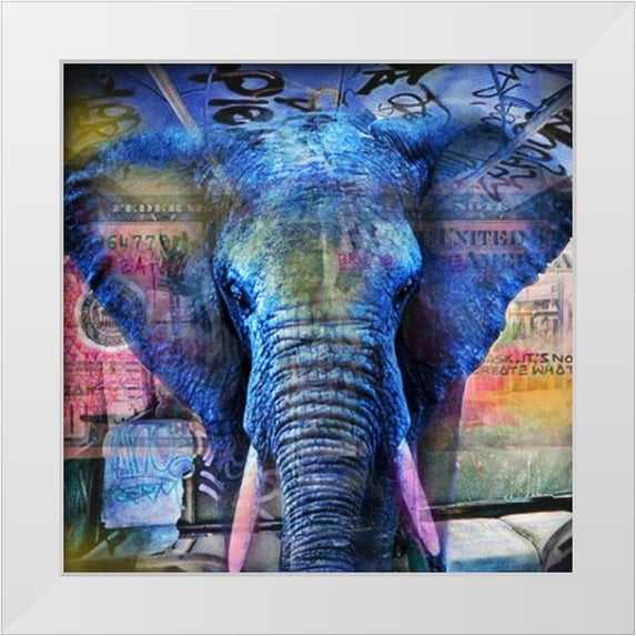 de Haas, Mascha 12x12 White Modern Wood Framed Museum Art Print Titled - Elefantastic
