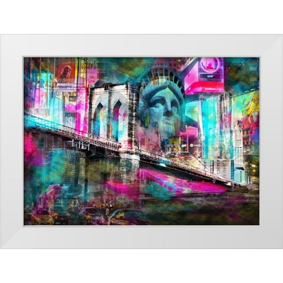de Haas, Mascha 18x14 White Modern Wood Framed Museum Art Print Titled - NY liberty