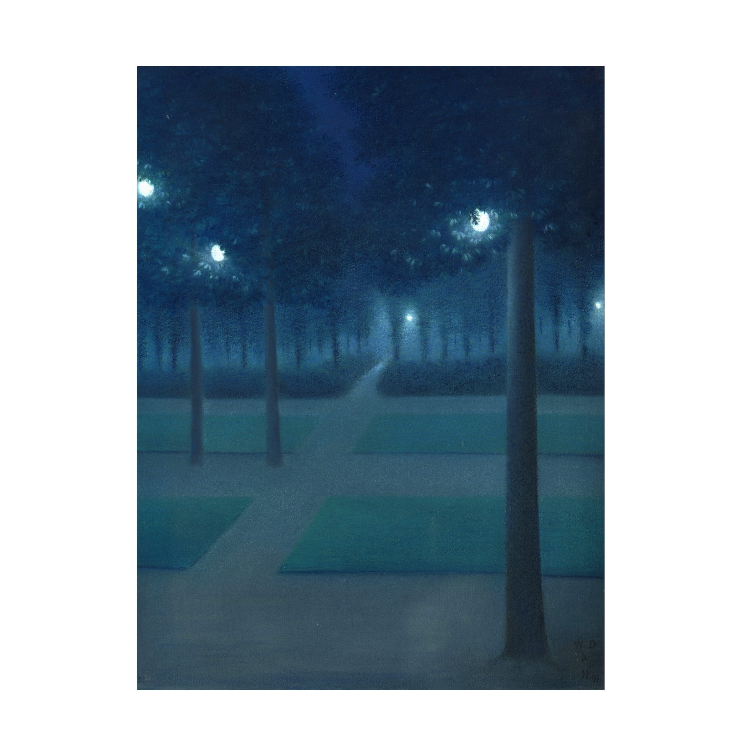 de Nuncques 'Nocturne in the Parc Royal' Canvas Art