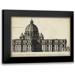 de Rossi, G. 14x11 Black Modern Framed Museum Art Print Titled - St. Peters, Rome
