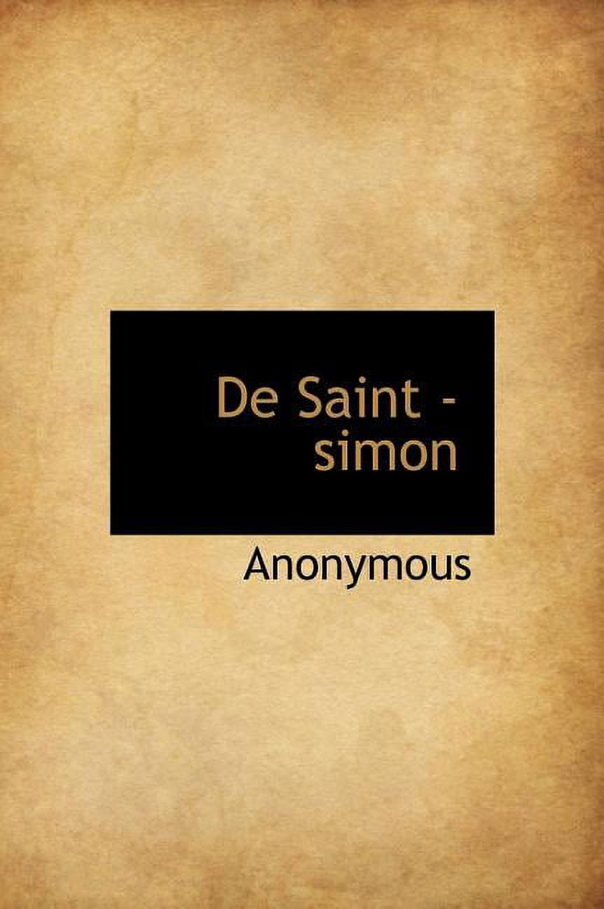de Saint -Simon (Hardcover)