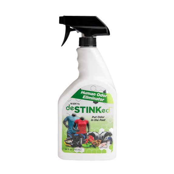 deSTINKed Human Odor Eliminator, Spray & Play Triple-Action Formula, 24oz, Made in USA