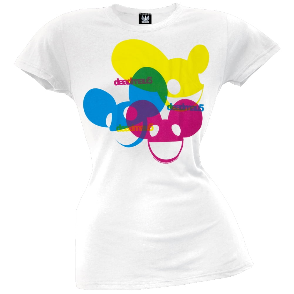 deadmau5 Women's Juniors Three Heads Short Sleeve T Shirt, image size:1001x1001