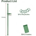 thumbnail image 1 of 16 Inch Plant Support Stakes, with Adjustable Retaining Ring Green Plant Sticks Support Stakes for Indoor and Outdoor Plants,Flowers,Climbing(6Pcs), 1 of 5