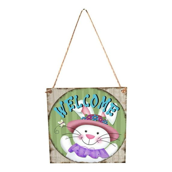 Easter Decor Hanger Happy Easter Wooden Hanging Wall Door Decoration Sign