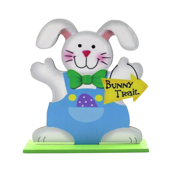 Easter Wooden Crafts Painted Chick Tulips Eggs Table Decoration Crafts Ornaments