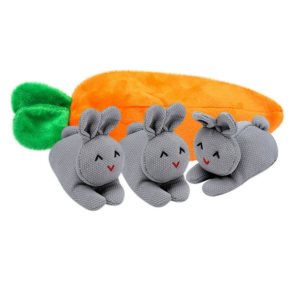 Unzip Doll Toy 3 Rabbits In Carrot Bag Carrot Bag Doll Set Decoration Easter Doll Decoration Gift