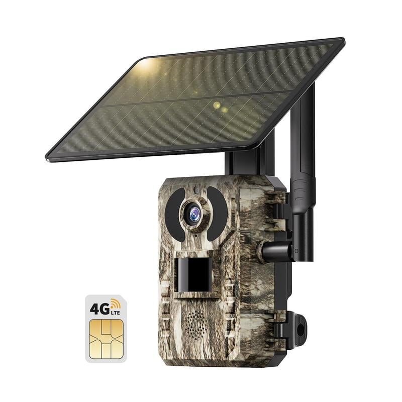 [dealsforyoudays] 4G LTE Solar Trail Cam – 2K Live Video, No Power Cord Required, WiFi Not Supported, Remote APP Controlled, WaterProof, Motion Activated, Night Vision, 4G Data Cellular Card Included