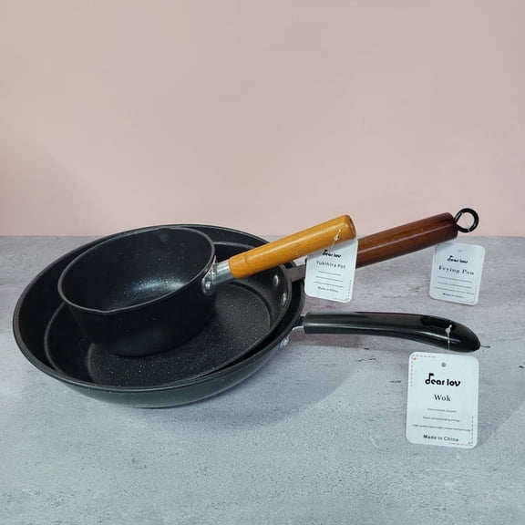 dear lov Cooking pot sets Includes a Yukihira saucepan, frying pan, and wok, suitable for all stovetops.