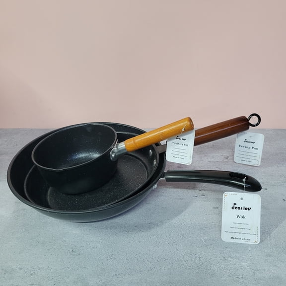 dear lov Cooking pot sets Includes a Yukihira saucepan, frying pan, and wok, suitable for all stovetops.