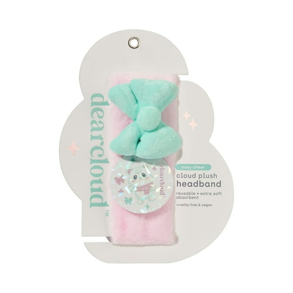 dearcloud Cloud Plush Headband, Skincare Headband for Washing Face, Makeup, and Self Care (Cozy Cheer)