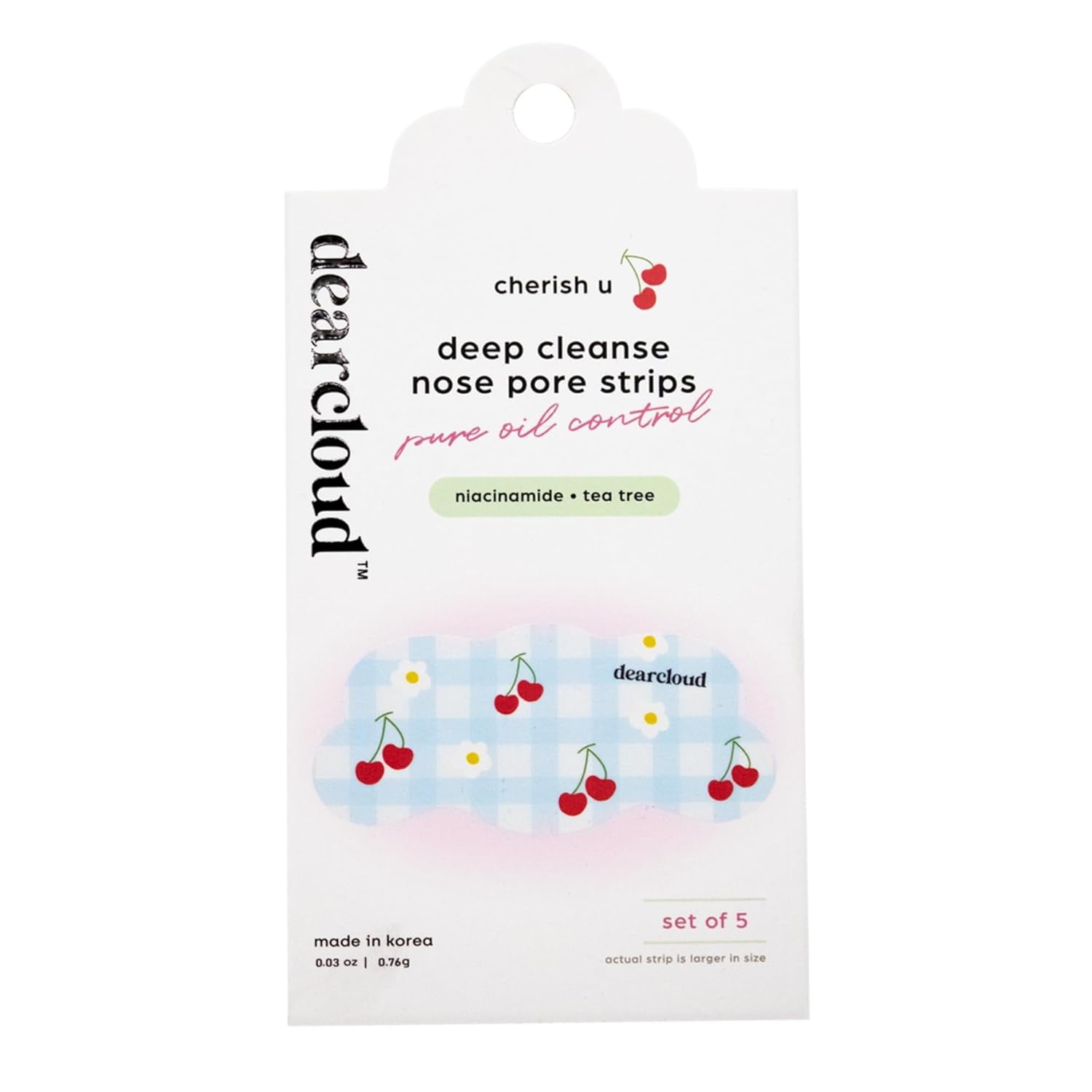 dearcloud Deep Cleanse Nose Pore Strip  Oil Control & Clarifying Skincare  Korean Skincare  Cherish U (5 Pack)